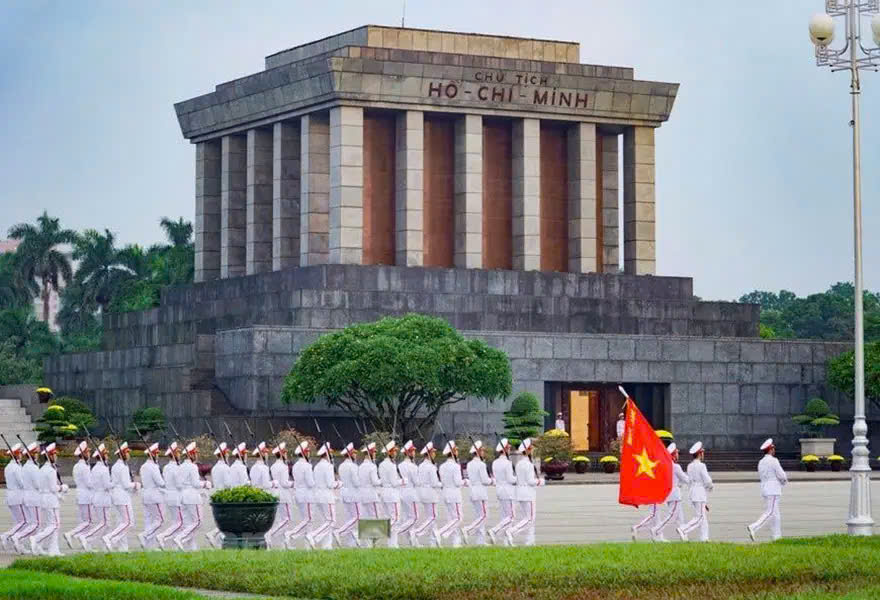 Ho Chi Minh Mausoleum and Ba Dinh Square in Hanoi
