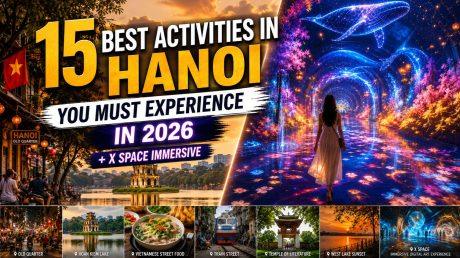 Best activities in Hanoi in 2026 featuring the Old Quarter, Hoan Kiem Lake, Vietnamese street food, cultural landmarks, and modern attractions for travelers