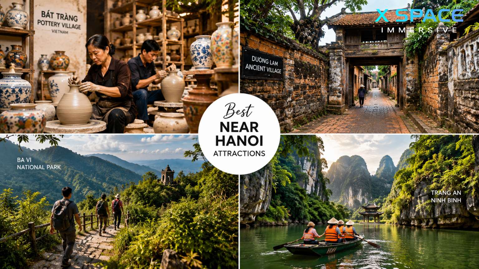 Best tourist attractions near Hanoi including Bat Trang, Duong Lam and Ninh Binh