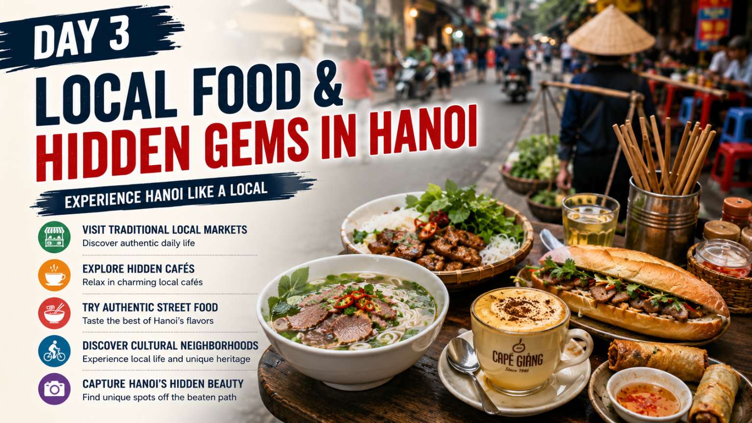 Authentic Hanoi street food hidden cafes and local markets travel experience