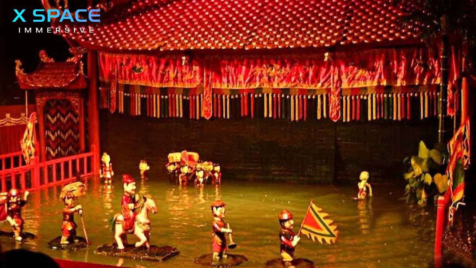 Cozy Hanoi cafe serving egg coffee alongside traditional water puppet performances, perfect indoor activities Hanoi experience.