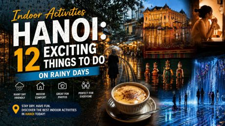 Indoor activities Hanoi guide featuring museums, cafes, cooking classes, spas, water puppet shows and immersive digital art experiences on rainy days.