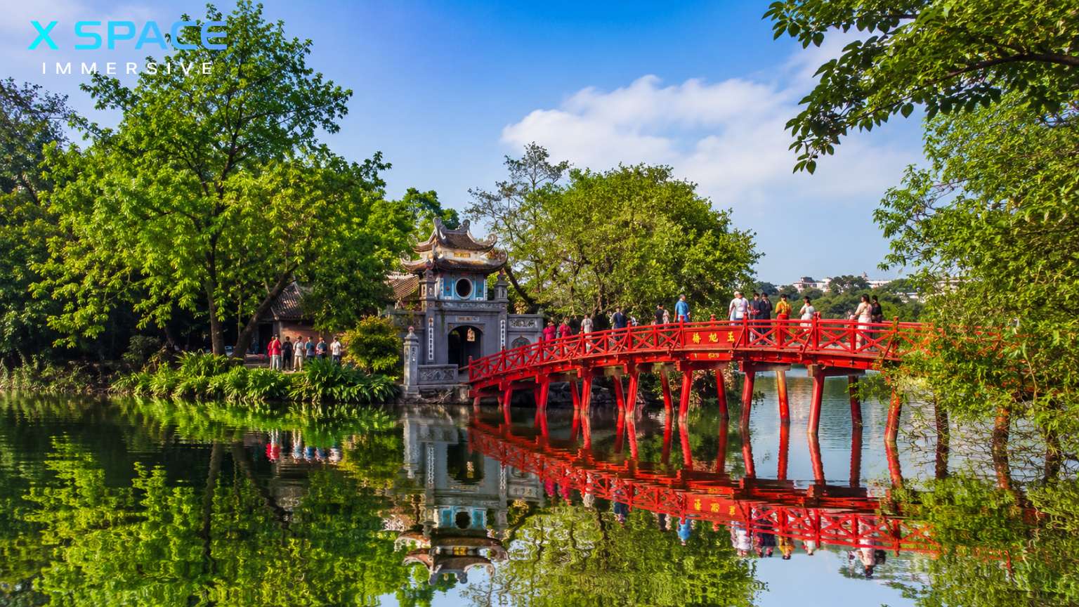 Hoan Kiem Lake and Ngoc Son Temple in Hanoi Old Quarter