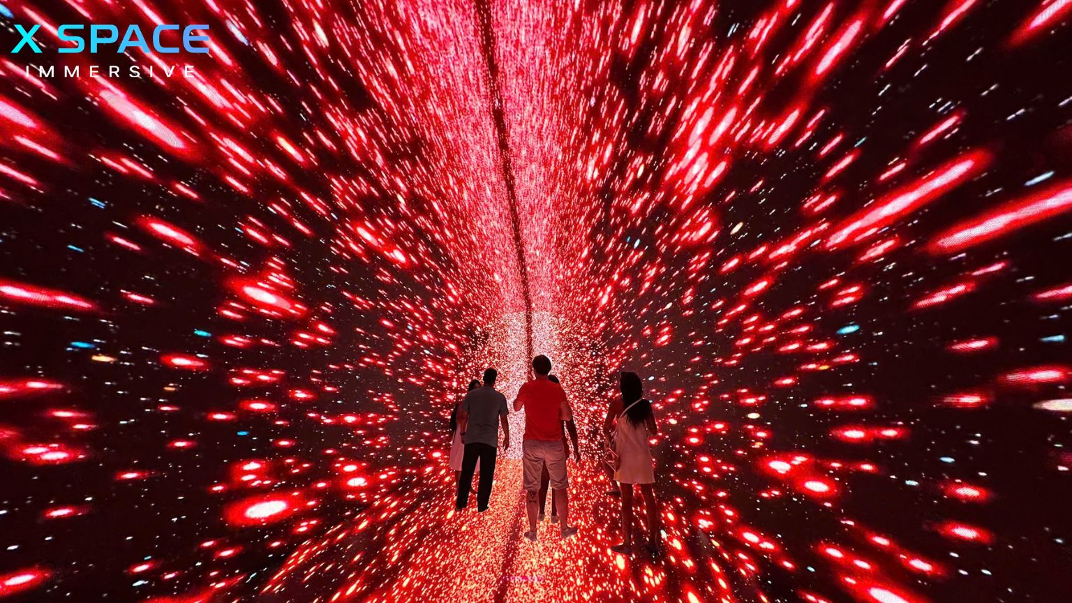 Visitors enjoying immersive digital art experience at X Space Hanoi